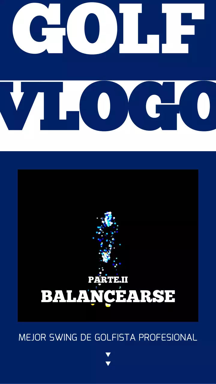 Lección de golf con letras en azul marino y blanco