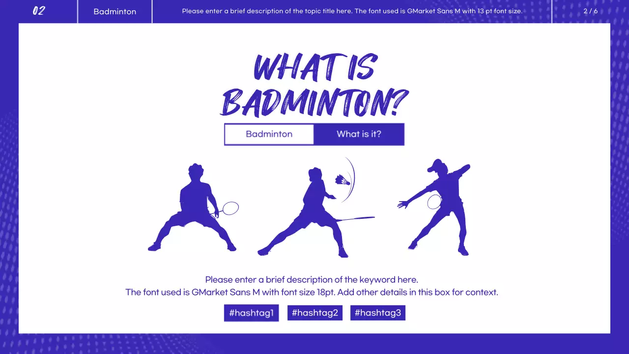 Blue Modern Badminton Class Presentation