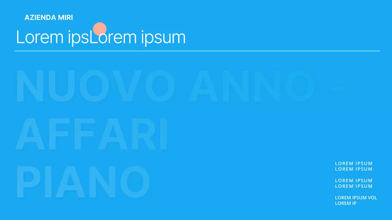 Semplice presentazione del piano aziendale per il nuovo anno in azzurro