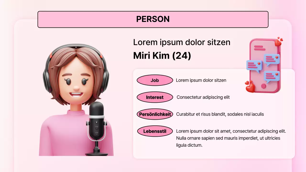 Rosa 3D-Illustration niedlichen Valentinstag Plan