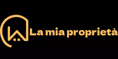 Logo immobiliare con illustrazione di una semplice casa in giallo e nero