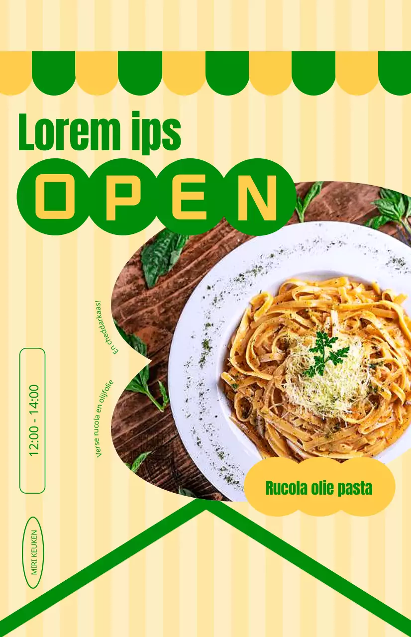 Promoot je lunchspecials met een leuke gele en groene achtergrond