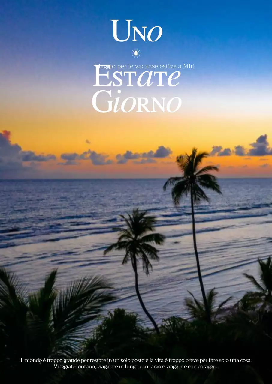 Interno di palma mare estate con sfondo cielo caldo tramonto