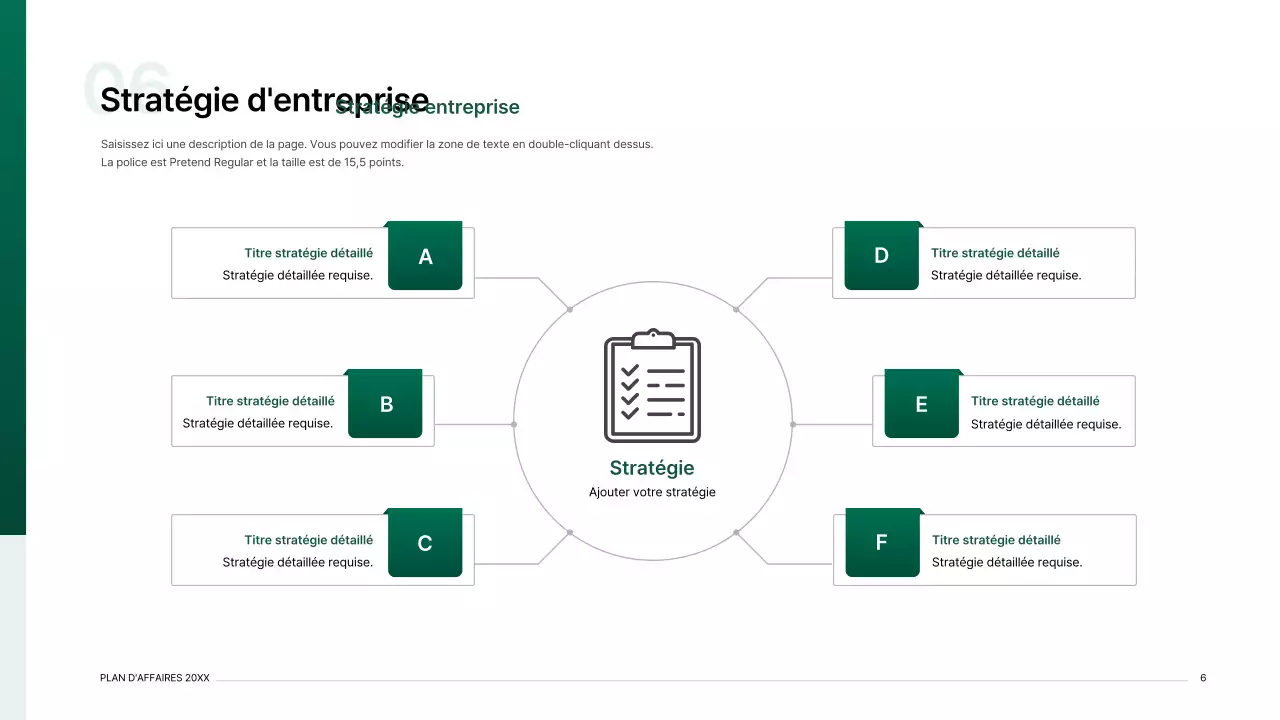 Kit de présentation d'un plan d'affaires avec un concept d'index dégradé en vert