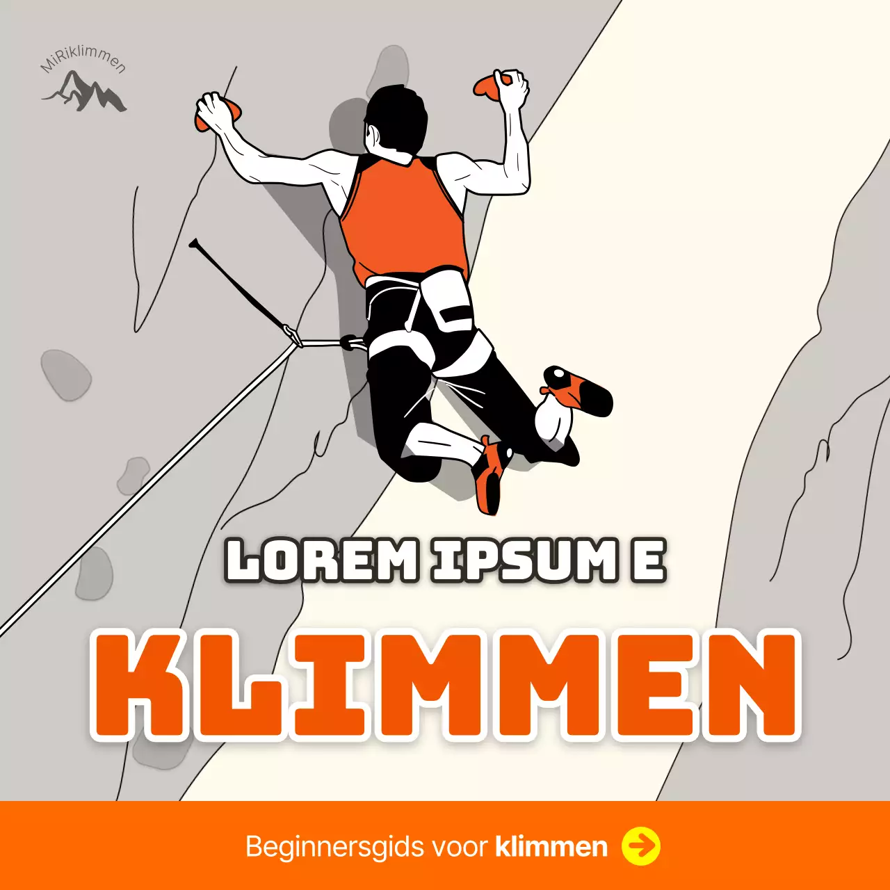 Orange Illustrated Concept Sportklimmen Informatie en werving