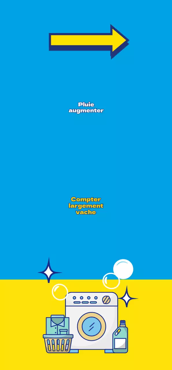 Bannière de laverie avec une icône de blanchisserie en couleur jaune sur fond bleu