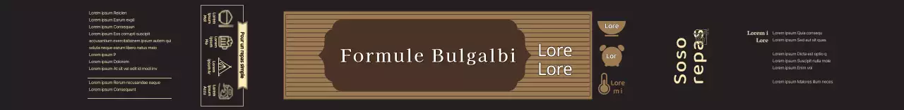 Étiquette alimentaire formelle noire à nervures soignées