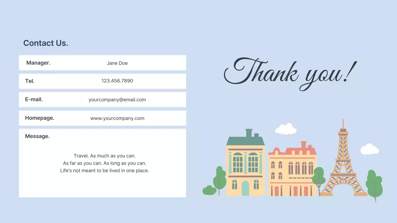 Blue Minimal Travel Planner Presentation