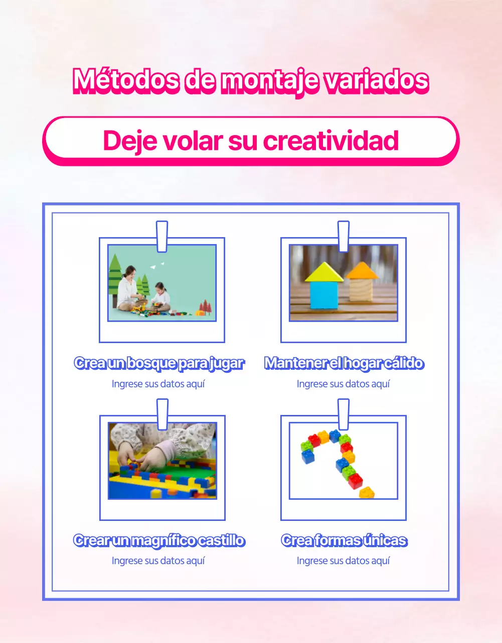 Material de promoción de la parroquia infantil con coloridas ilustraciones del arco iris