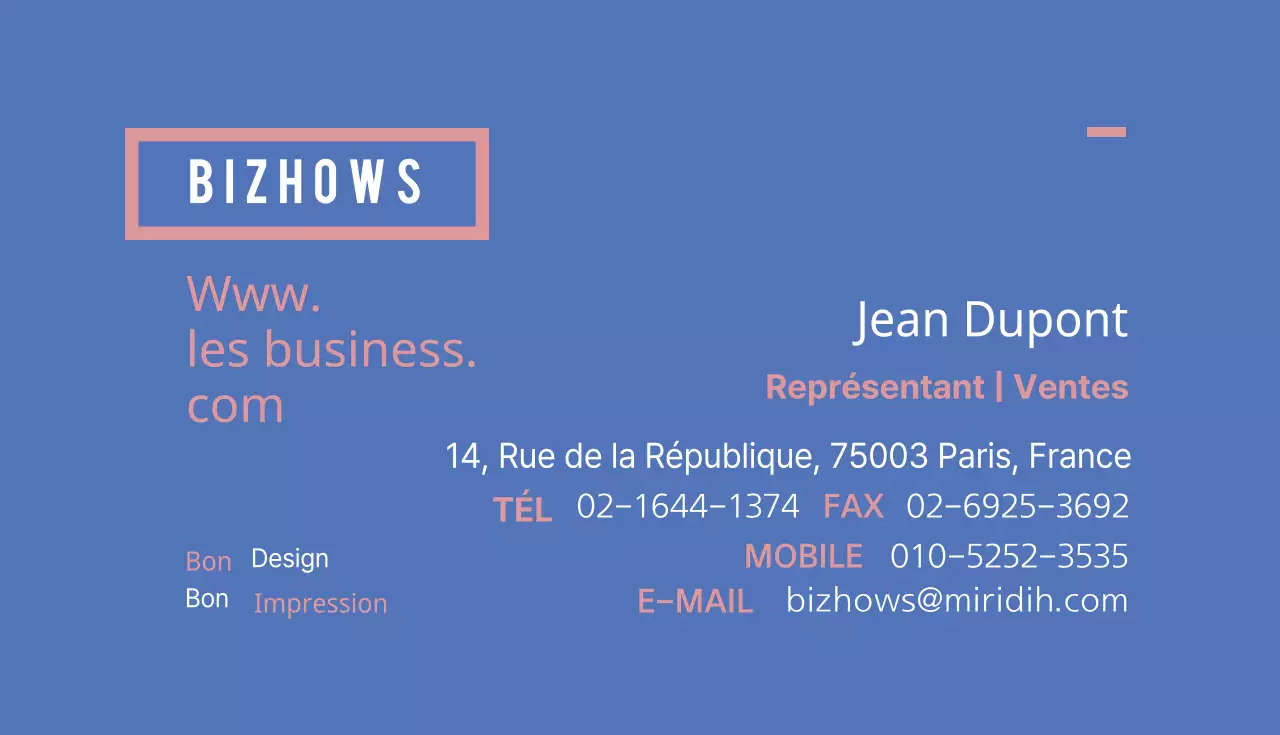 Cartes de visite d'entreprise