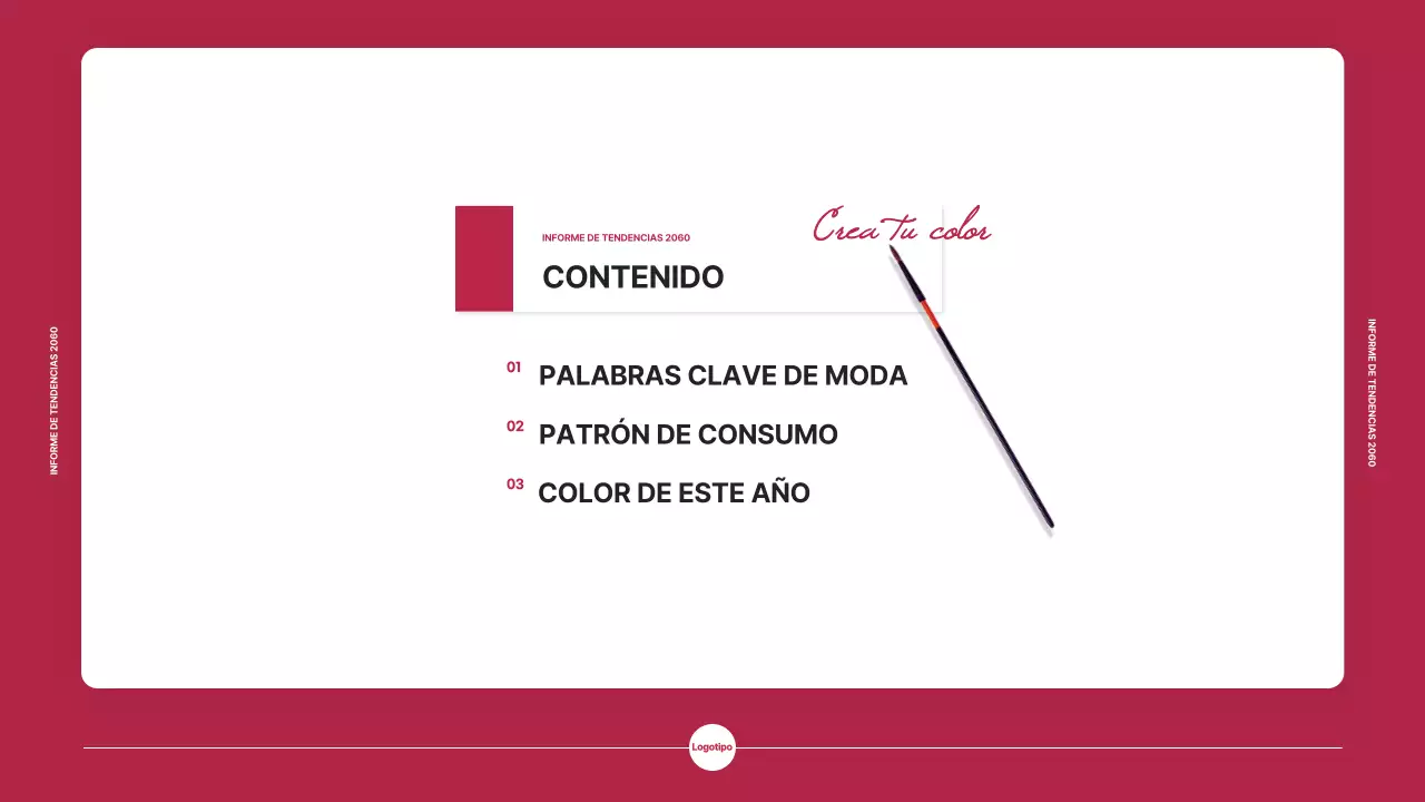 Tema del informe de tendencias de marketing con chip de color rosa