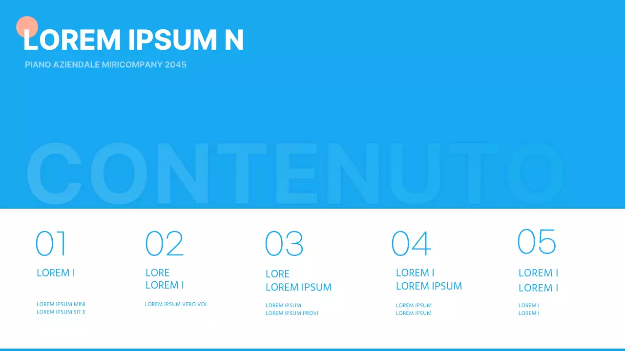 Semplice presentazione del piano aziendale per il nuovo anno in azzurro