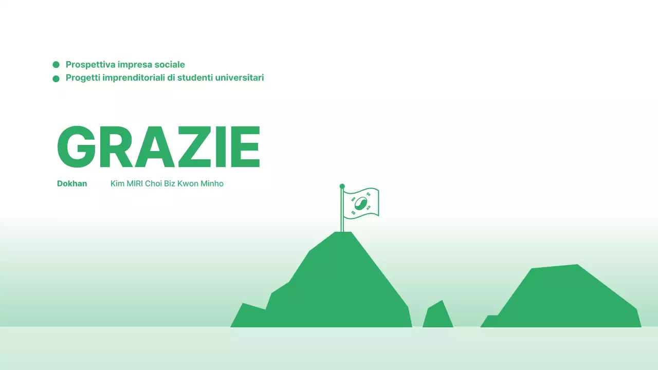 Progetto di finanziamento per startup in bianco e verde