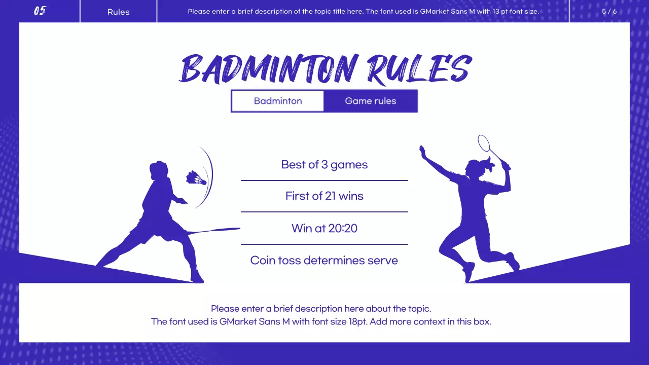 Blue Modern Badminton Class Presentation