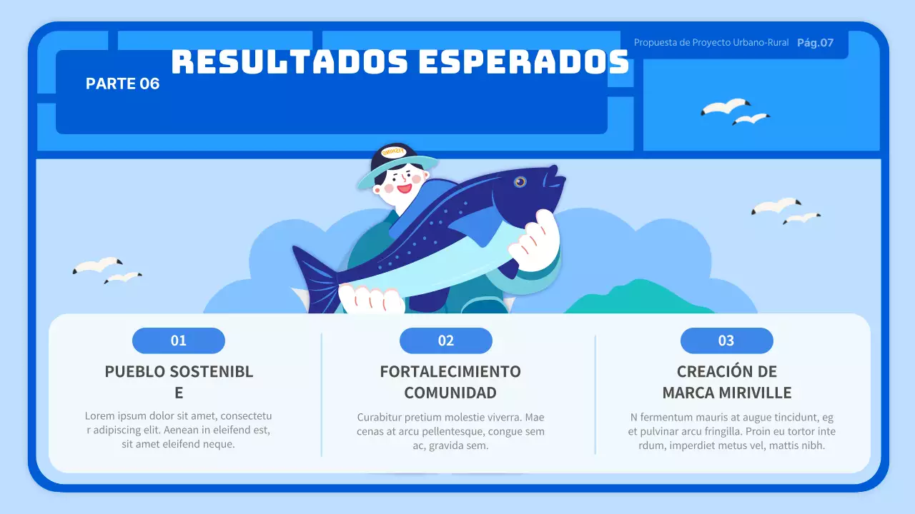 Azul claro lindo juguete estilo aldea agrícola propuesta de negocio