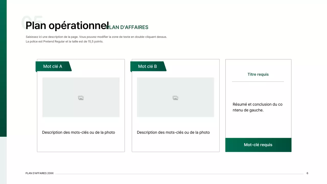 Kit de présentation d'un plan d'affaires avec un concept d'index dégradé en vert