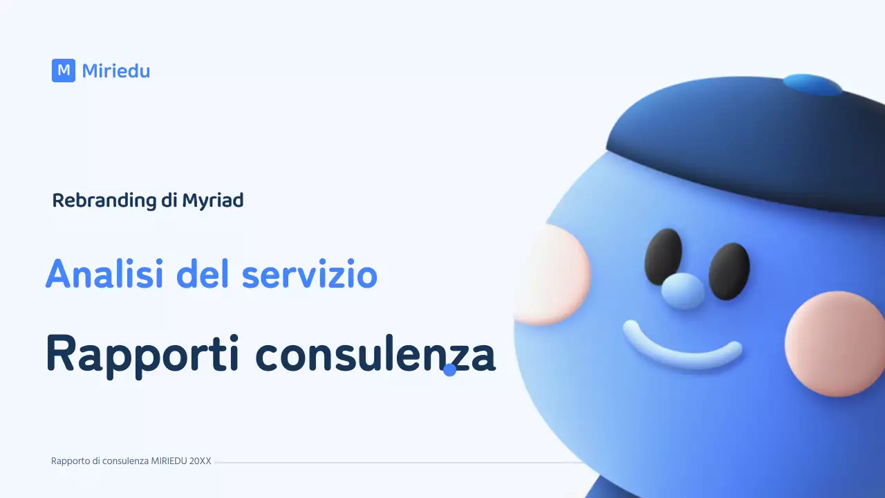 Un personaggio tridimensionale blu con un concetto pulito per una relazione di consulenza.