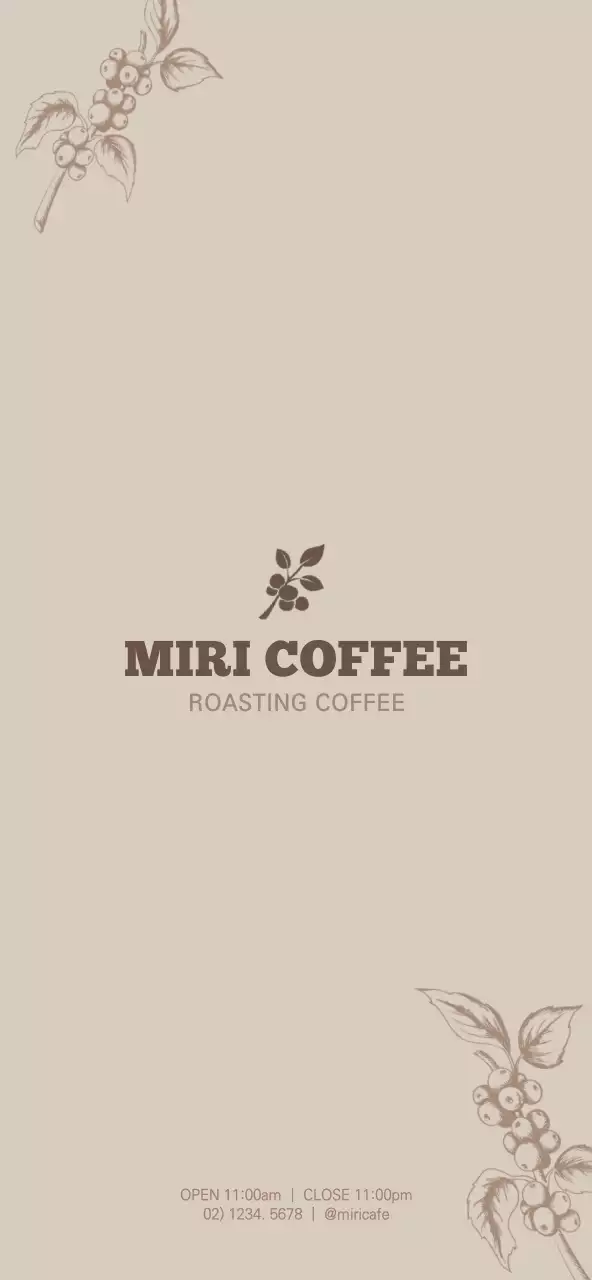 Emotional Coffee Illustration in Brown and White Concept Cafe Menu Pricing