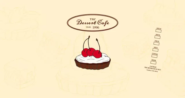 Promote and inform cafes with an emotional logo in reddish brown and pale yellow.