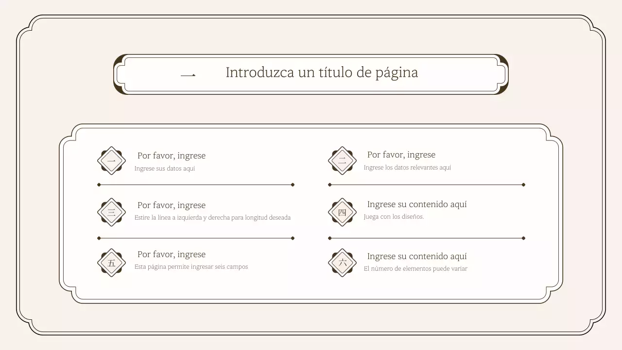 Kit de presentación sencillo de estilo oriental