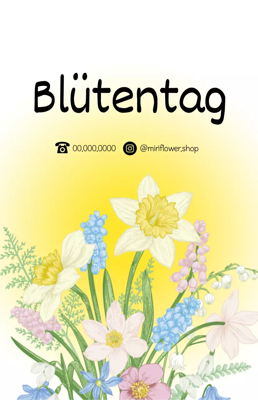 Ein Florist mit Farbverläufen und Blumenstraußillustrationen für ein frühlingshaftes Gefühl