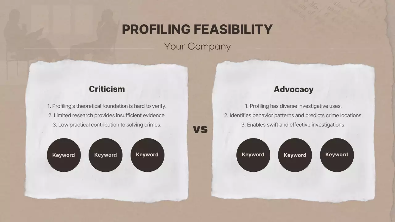 Brown paper-themed criminal psychology research presentations