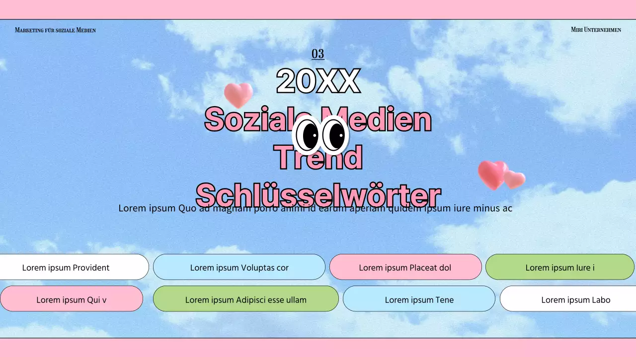 Kitschige Social-Media-Marketing-Branchentrends mit hellblauem Hintergrund