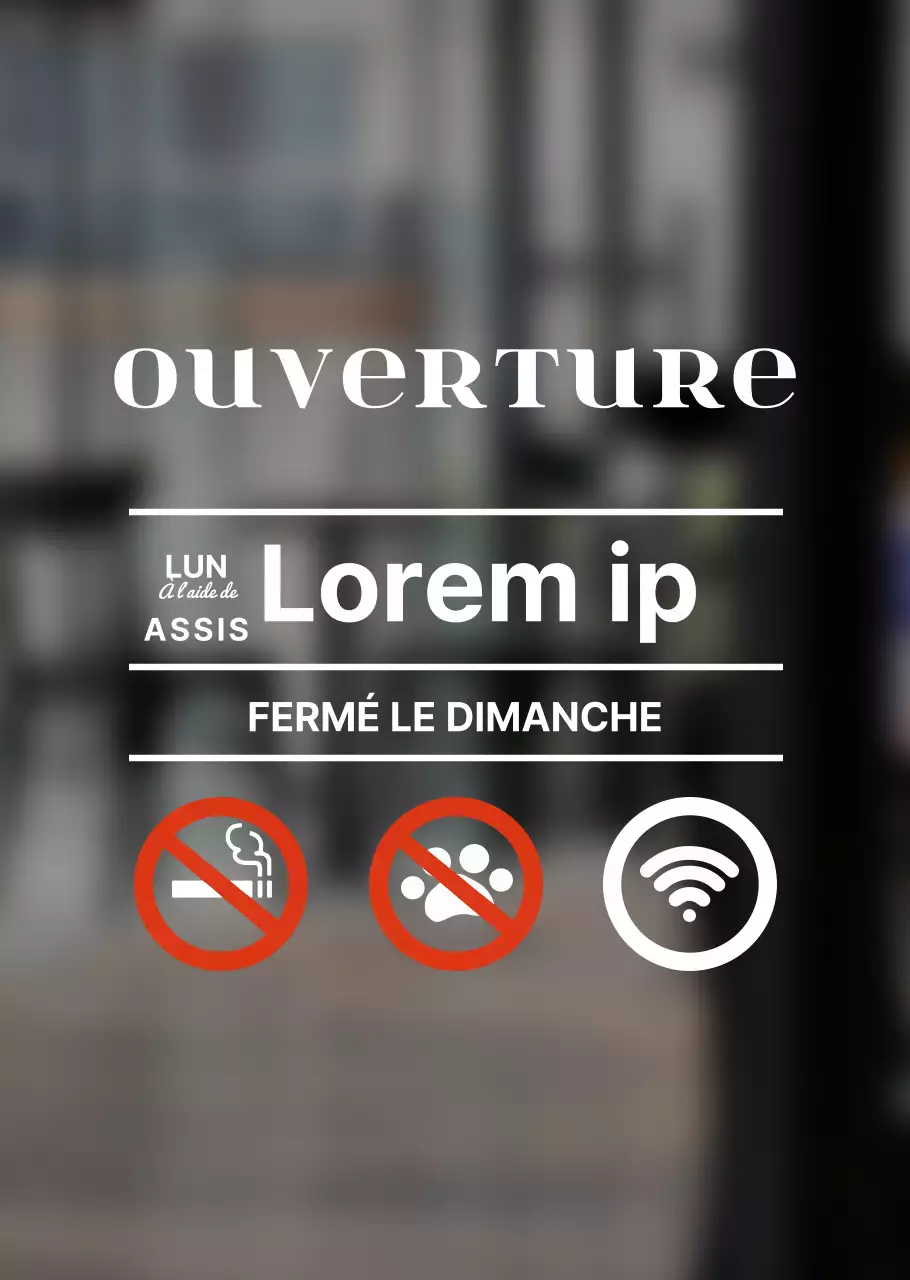 Heures d'ouverture et signalisation de base de White's