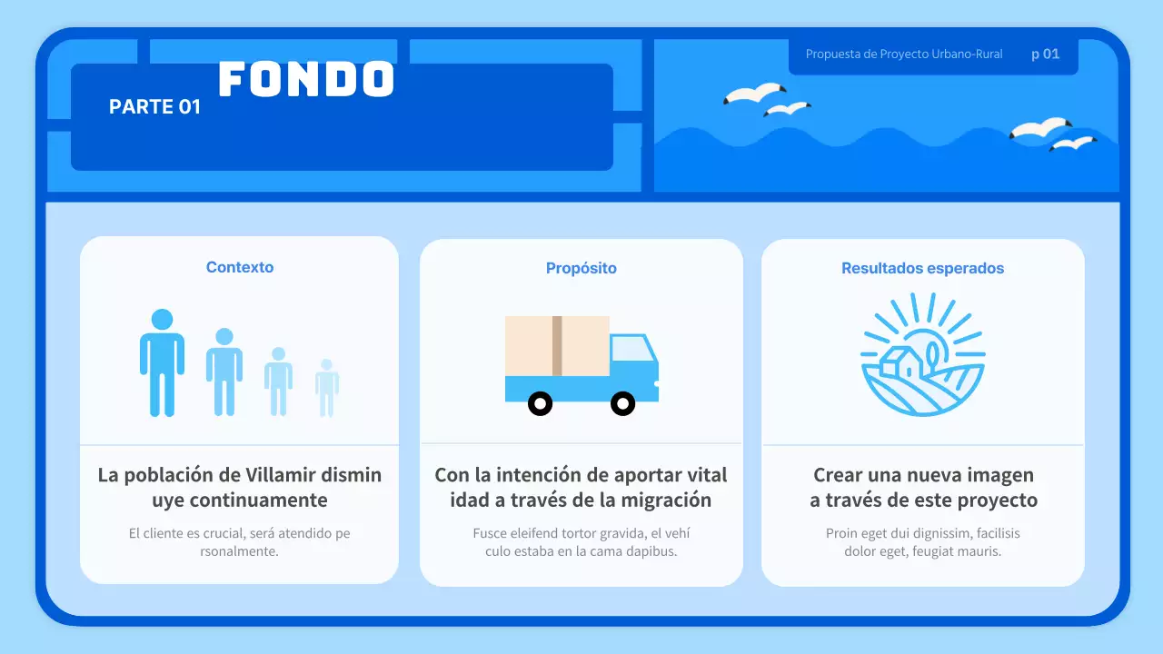 Azul claro lindo juguete estilo aldea agrícola propuesta de negocio