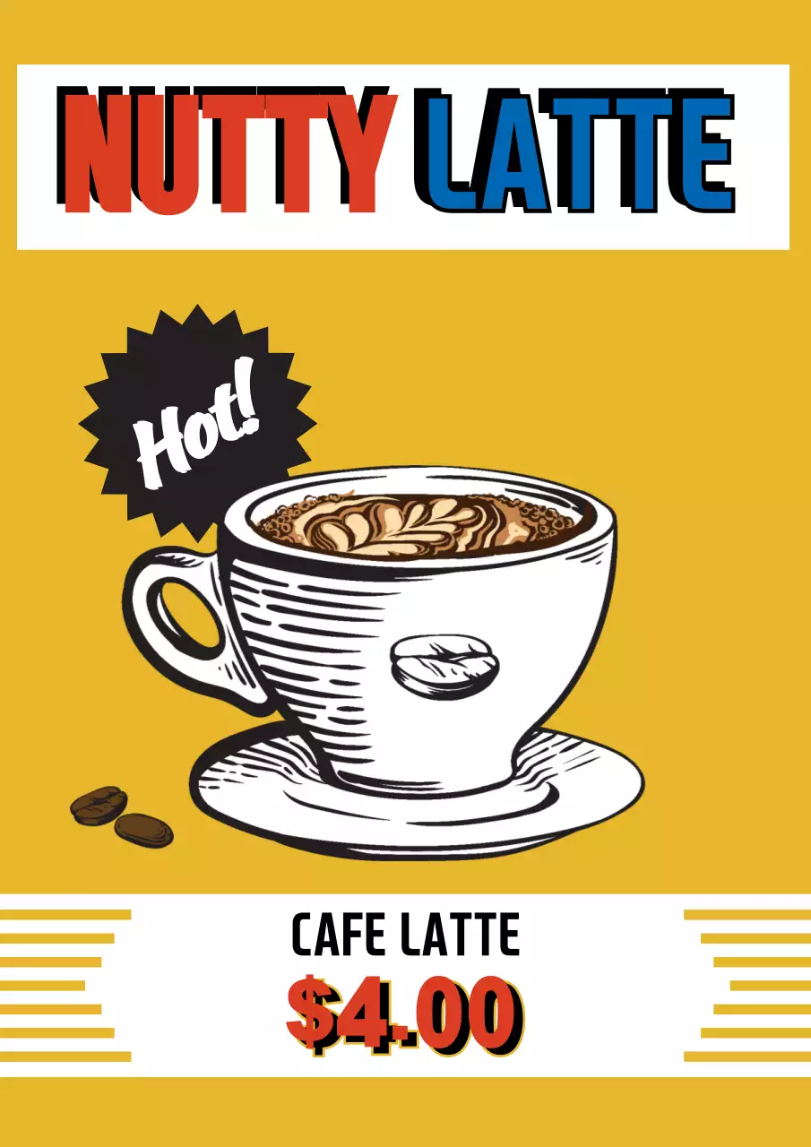 Yellow Retro Coffee Promotion Poster