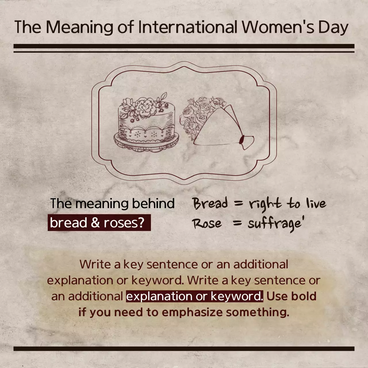 Beige Vintage Women's History Announcement Instagram Carousel