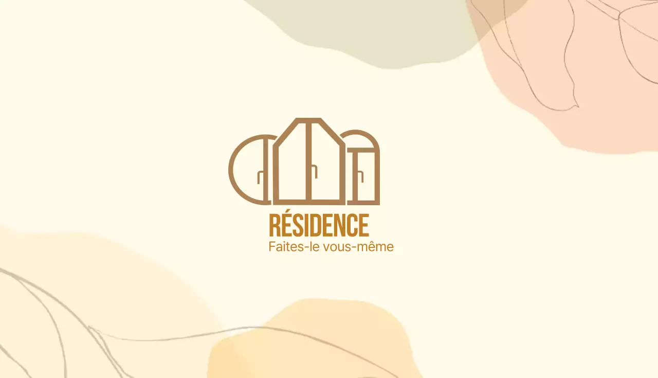 Jaune beige illustration logo art école carte de visite