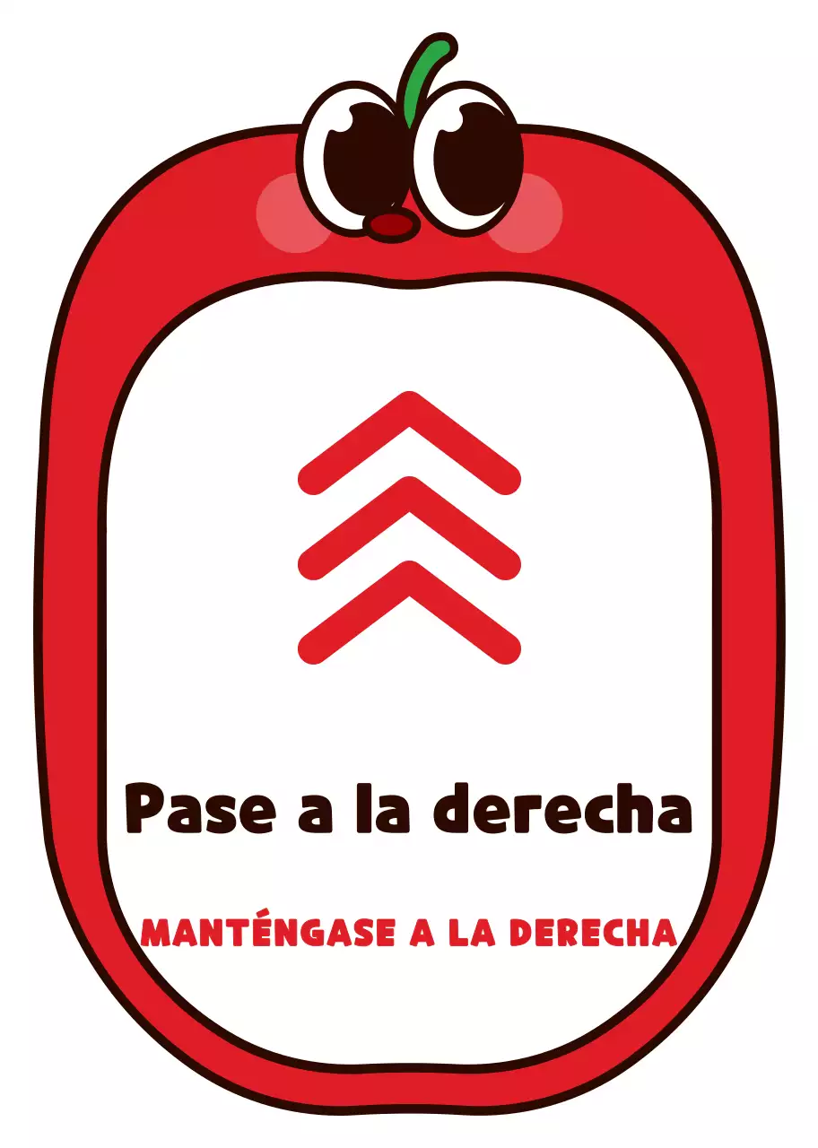 Lindo rojo y negro manzana carácter marco estilo derecho de paso instrucciones