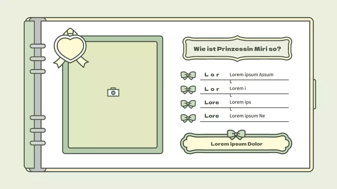 Niedliches Tagebuch-Konzept-Präsentationskit in Hellblau und Grün