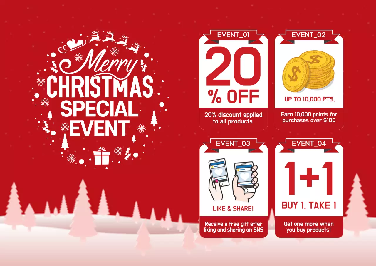 Red Festive Christmas Promotion Poster