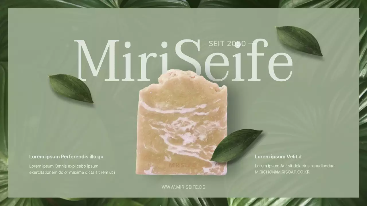 Einreichungsvorschlag für ein grün-beiges naturalistisches Seifenkonzept