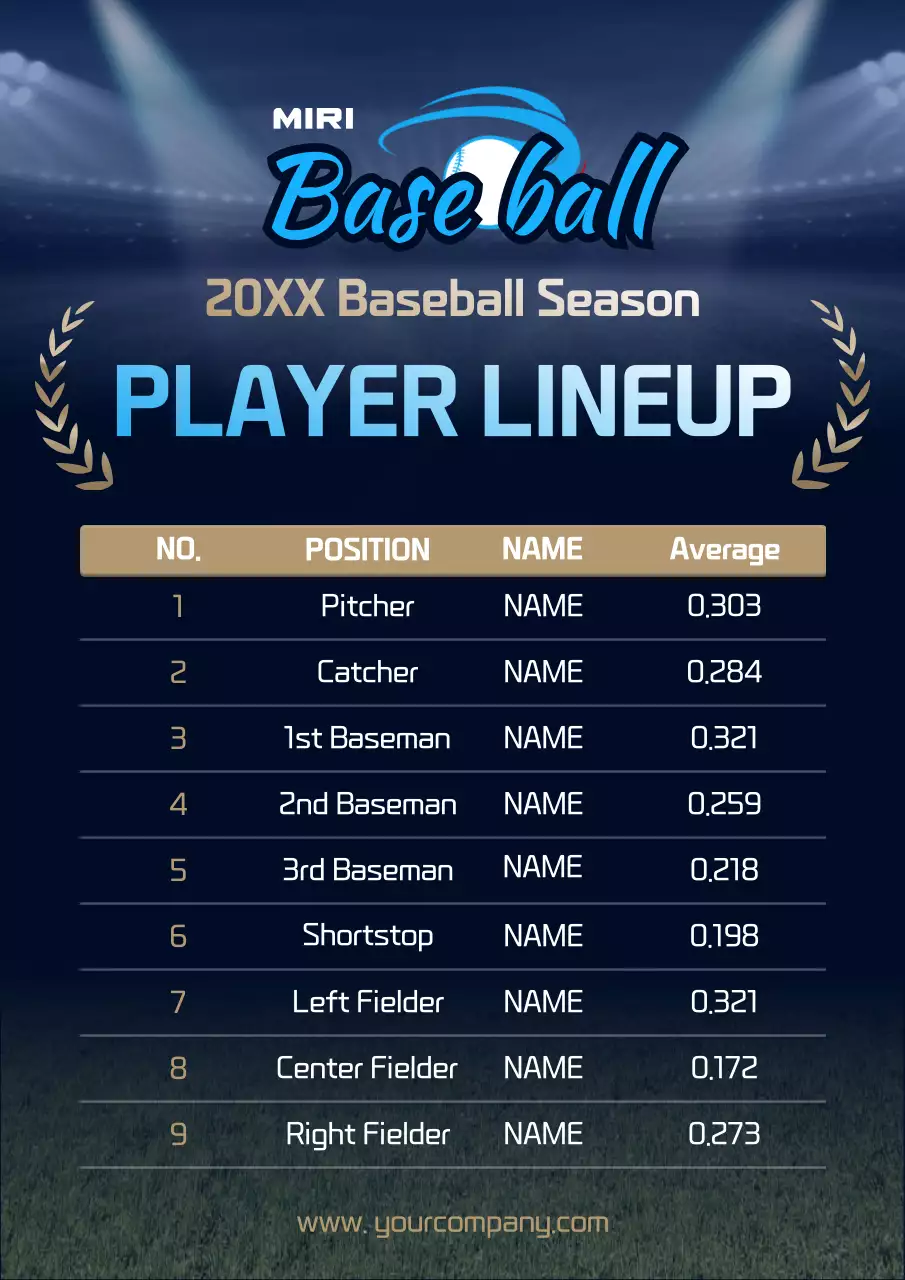 Blue Modern Baseball Announcement Poster