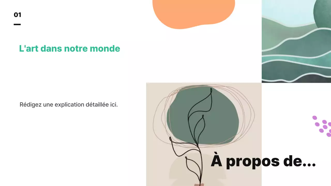Une jolie illustration abstraite aux couleurs vives pour présenter le plan d'entreprise et le programme d'études de votre école.