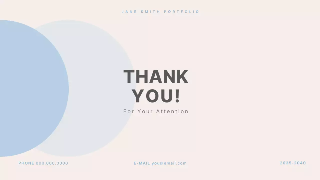 Modern designer portfolio in beige and light blue