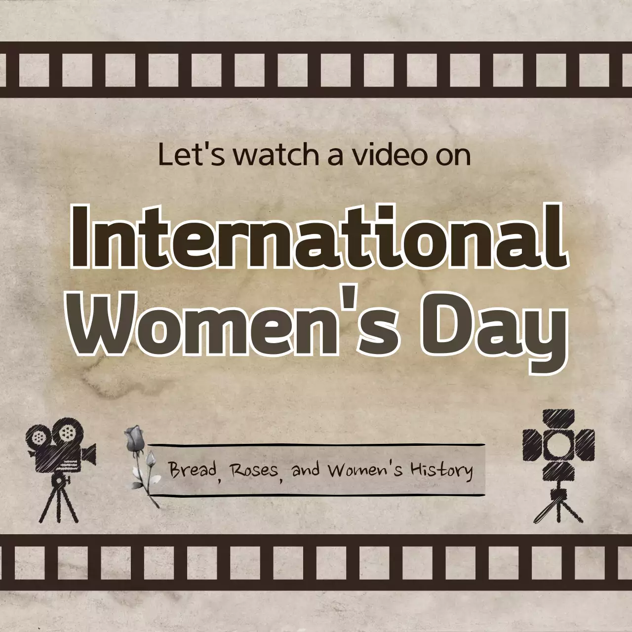 Beige Vintage Women's History Announcement Instagram Carousel