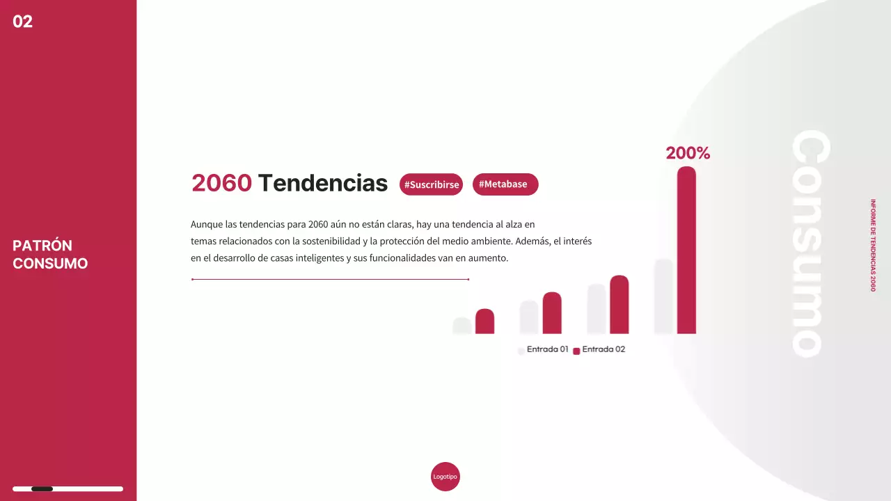 Tema del informe de tendencias de marketing con chip de color rosa