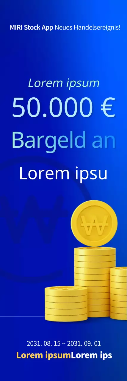 Stock Event vertikale Webbanner mit Farbverlauf in blau und hellblau