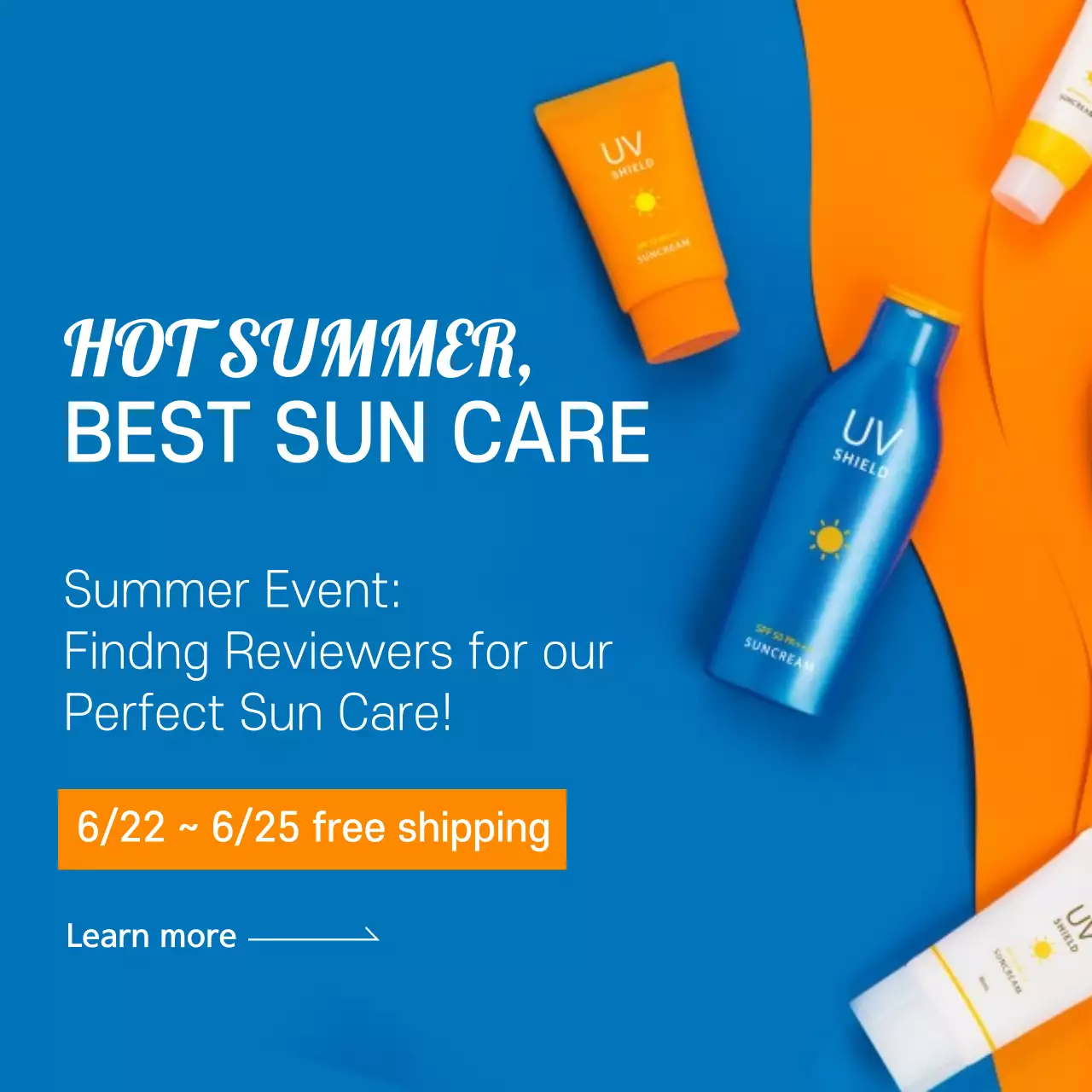 Blue Orange Color Emphasis Summer Sun Care Launch Recruitment Event Preview Beauty