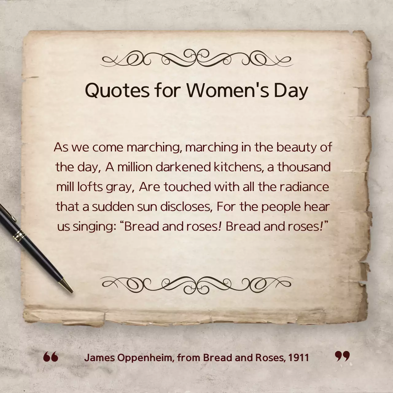 Beige Vintage Women's History Announcement Instagram Carousel