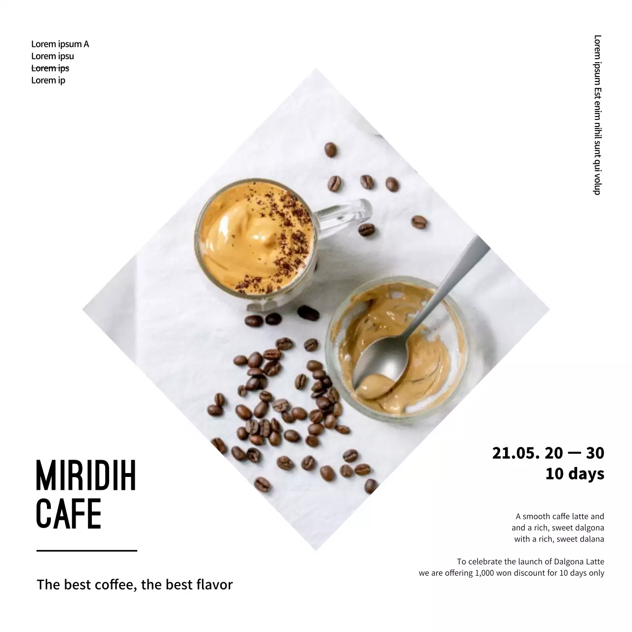 Banner de promoção de café moderno branco