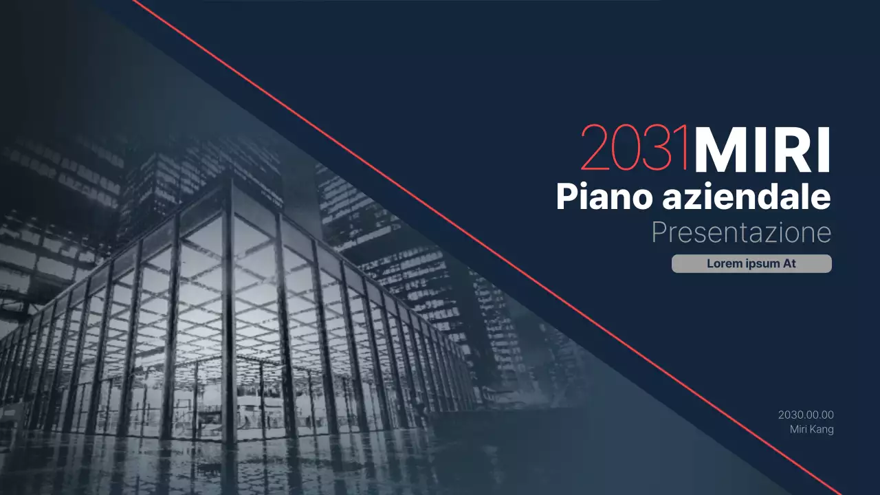 Il brief aziendale di un'impresa di costruzioni per un investimento con un accento di colore navy e rosso pulito