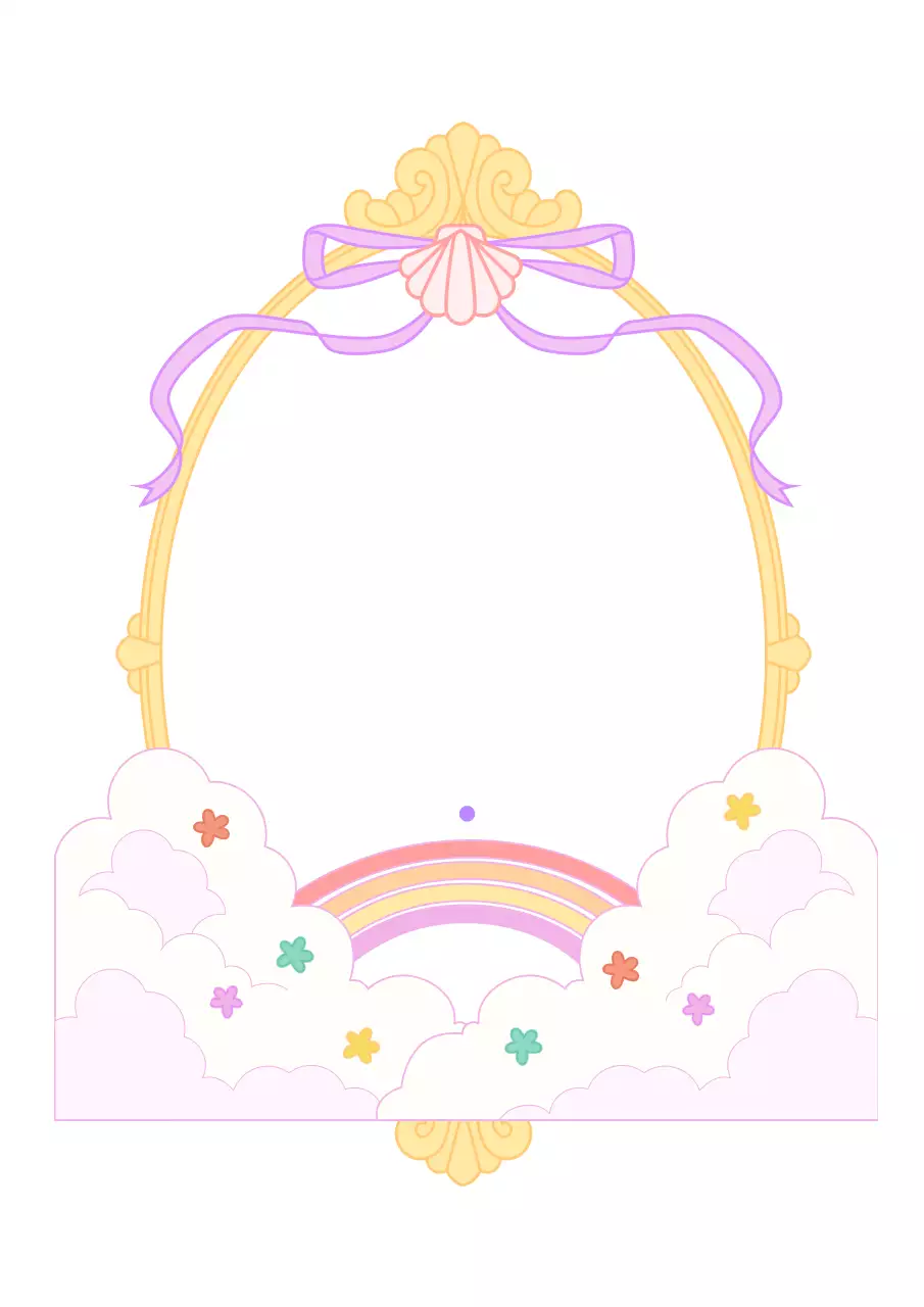 Niedliche Teenie-Konzept-Illustrationen und Spiegelrahmen in hellen Pastellfarben