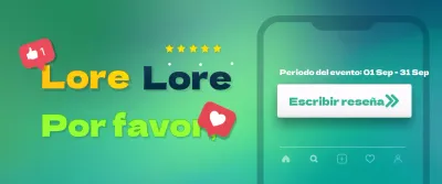 Rectángulo horizontal para el banner de promoción de eventos con una fresca combinación de colores verde y amarillo, centrada en los títulos.