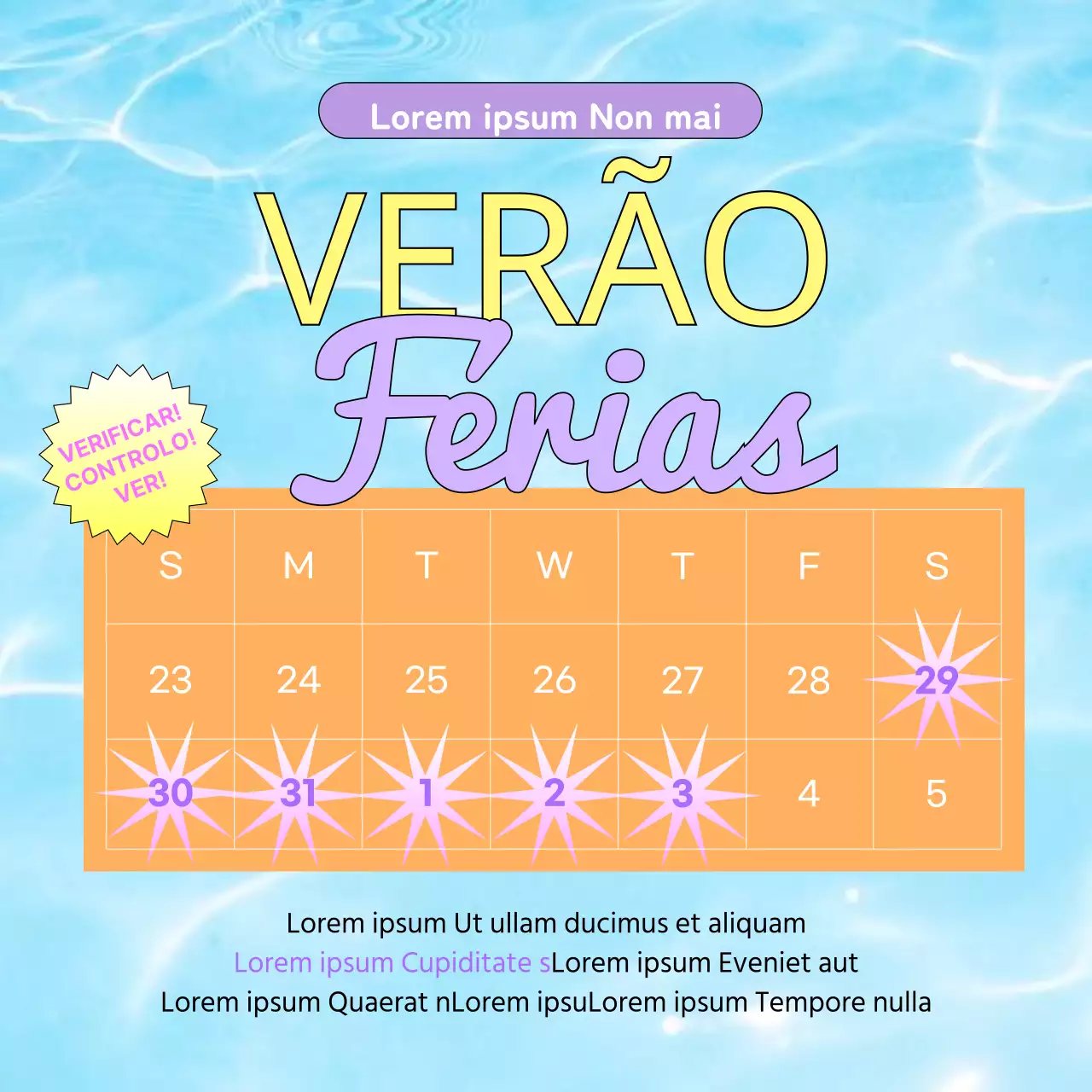 Anúncios de calendário kitsch em laranja e azul claro