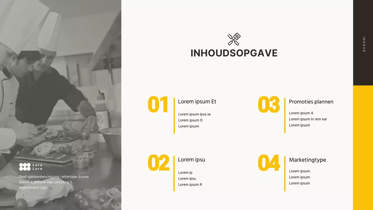 Een voorstel presenteren om een geel en bruin nieuw product te promoten